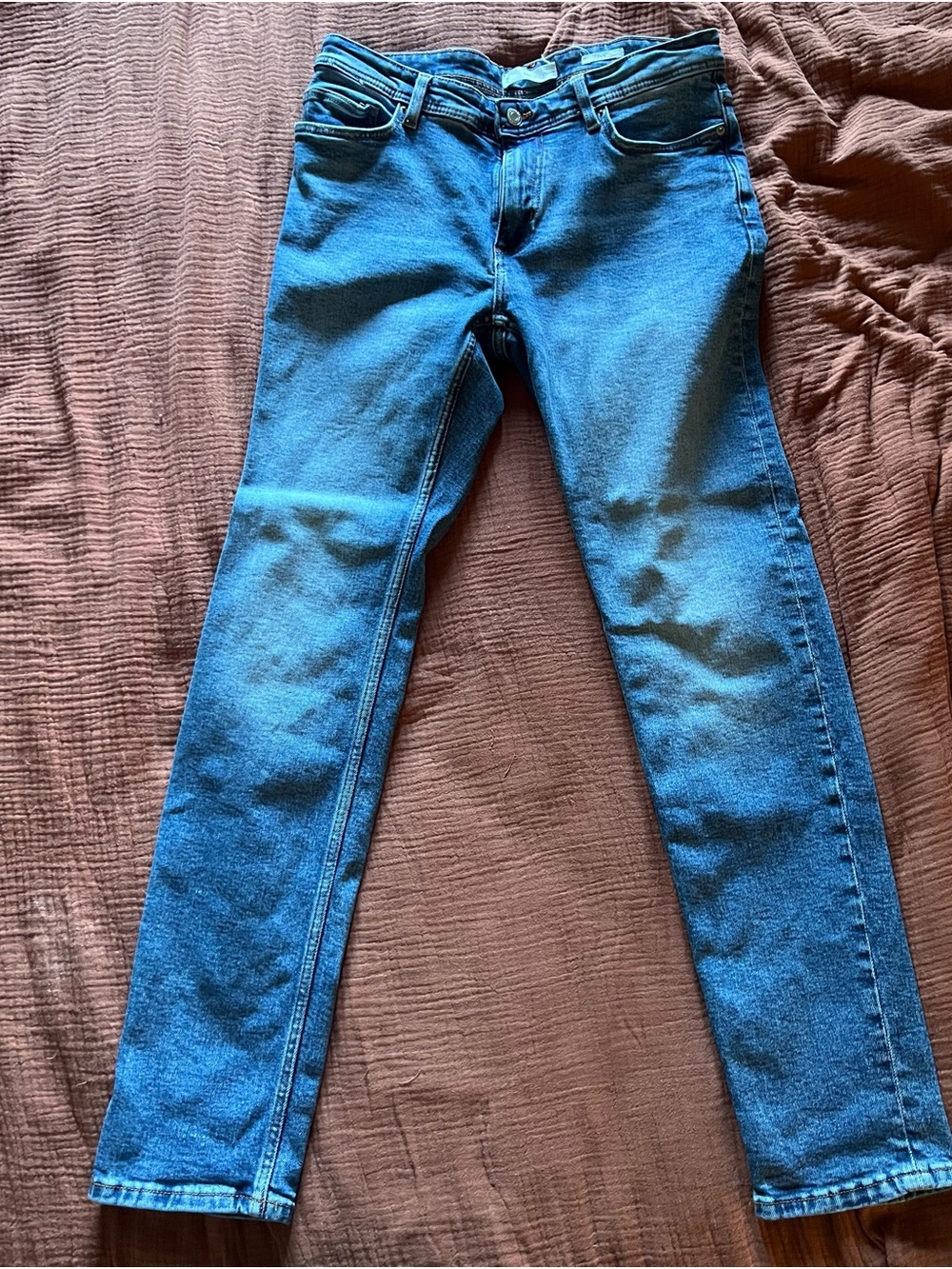 Mango Men's Jan Slim Jeans in Light Blue Denim